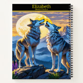 Het lied van een wolf onder het stralende maanlich notitieboek (Achterkant)