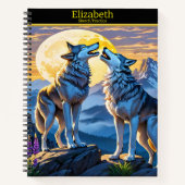 Het lied van een wolf onder het stralende maanlich notitieboek (Voorkant)