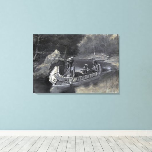 Het lied van Hiawatha: Indiaanse krijger en minnaa Canvas Afdruk (Insitu (Houten vloer))