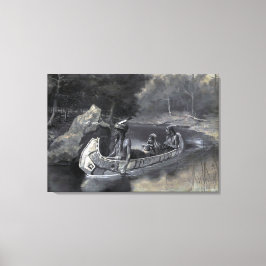 Het lied van Hiawatha: Indiaanse krijger en minnaa Canvas Afdruk