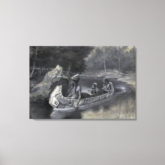 Het lied van Hiawatha: Indiaanse krijger en minnaa Canvas Afdruk (Voorkant)