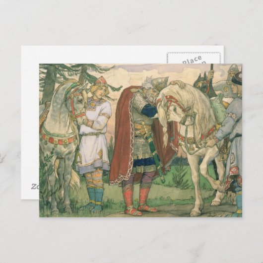 Het lied van Prince Oleg, 1899 Briefkaart (Voorkant / Achterkant)