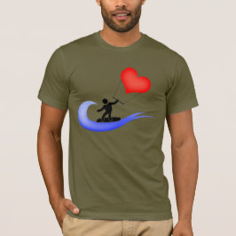 Het liefdescoole kitesurfpictogram t-shirt