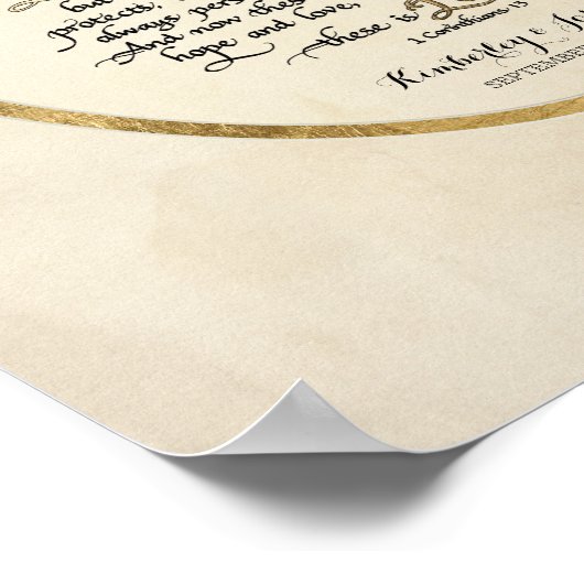 Het liefdeshoofdstuk, 1 Corinthians 13 Calligrafie Poster (Hoek)