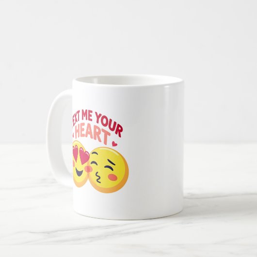 Het liefdesontwerp van de emoji-Valentijn met hart Koffiemok (Voorkant links)