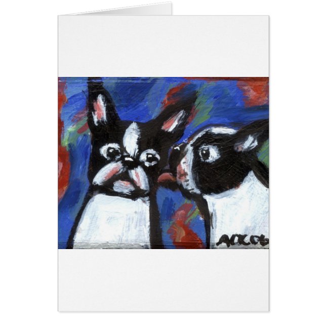 Het liefdesschilderij van Boston Terrier (Voorkant)