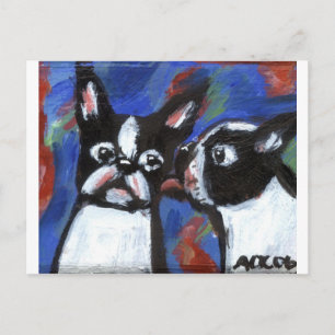 Het liefdesschilderij van Boston Terrier Briefkaart