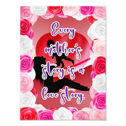 Het liefdesverhaal van een moeder foto afdruk (Voorkant)