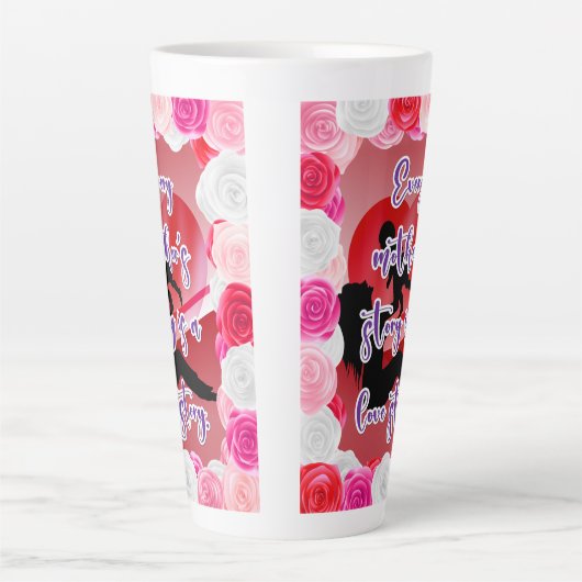 Het liefdesverhaal van een moeder latte mok (Voorkant)