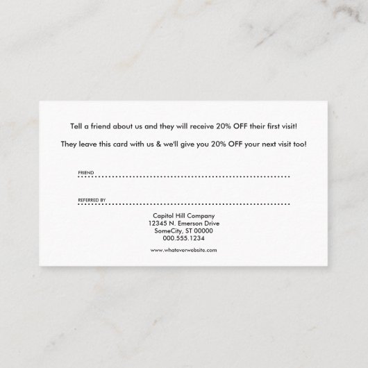 het liefdesverwijzingsprogramma verspreiden aanbevelingskaartje (Achterkant)