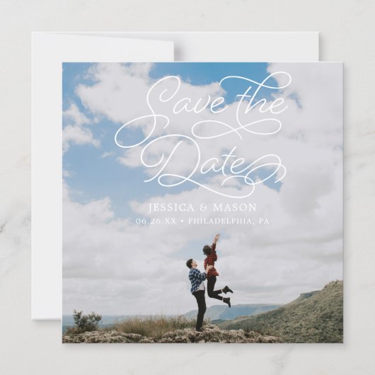 Het liefdevolle huwelijk bewaart de Datasmagneten Magnetische Uitnodiging (Voorkant)