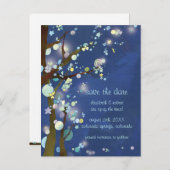 Het liefdevolle Nacht Blauwe Weddenschap sparen de Aankondigingskaart (Voorkant / Achterkant)