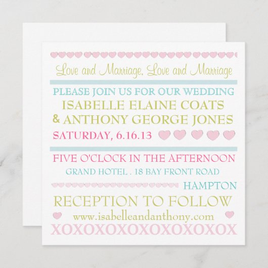 Het liefhebben van de Uitnodiging van de Bieden va (Voorkant / Achterkant)