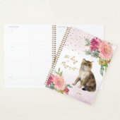 Het liefhebbende Kat Illustration Flowers Girl's d Planner (Display)