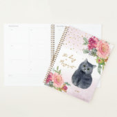 Het liefhebbende Kat Illustration Flowers Girl's d Planner (Display)