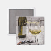 Het liefhebber van de witte wijn Sommelier cadeau Magneet (Voorkant / Achterkant)
