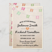 Het lieflijk  Bunting Banner Wedding Kaart (Voorkant / Achterkant)