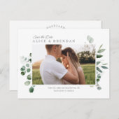 Het lieflijke Groenery Wedding sparen het Briefkaa Briefkaart (Voorkant / Achterkant)