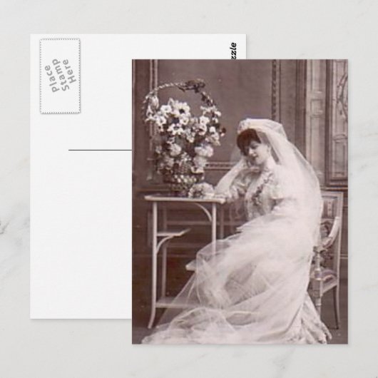 Het liefst  Antiek Bridal Portret Gifts Briefkaart (Voorkant / Achterkant)