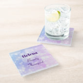 Het liefst gepersonaliseerde ontwerp van de Beauty Glazen Onderzetter (Schuin)