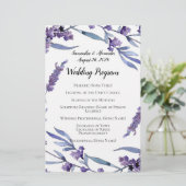 Het liefst Lila Waterverf Elegant Wedding Programm (Staand voorkant)