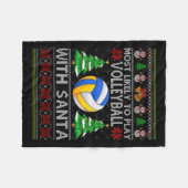 Het liefst volleybal met Santa Xmas Ugl Fleece Deken (Voorkant (Horizontaal))