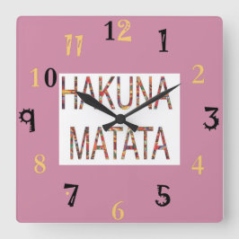 Het liefste Afrikaanse  cadeau aan Hakuna Matata Vierkante Klok