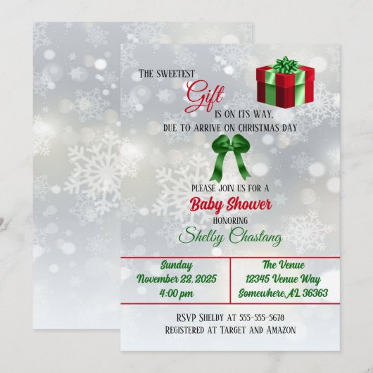 Het liefste cadeauBaby shower Kaart (Voorkant / Achterkant)