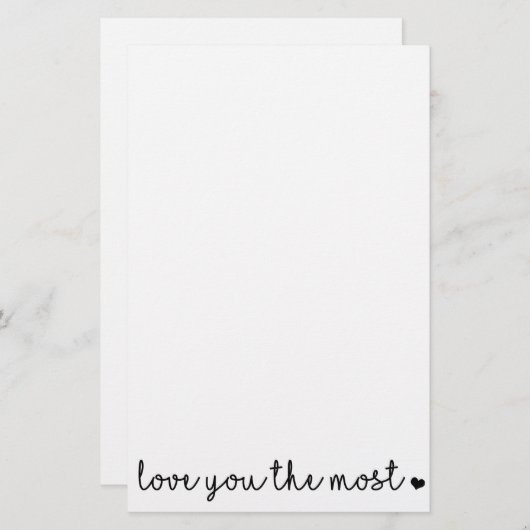 het liefste van je met hart simpele moderne briefpapier (Voorkant / Achterkant)