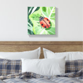 Het lieveheersbeestje | Waterverf schilderij Canvas Afdruk (Insitu (Slaapkamer))