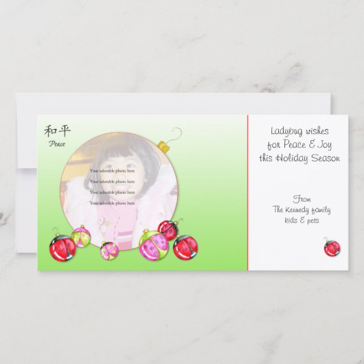 Het lieveheersbeestje wenst Kerstkaart (Voorkant)