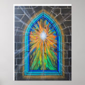 Het Light 3 Church Glas in lood-venster Poster (Voorkant)