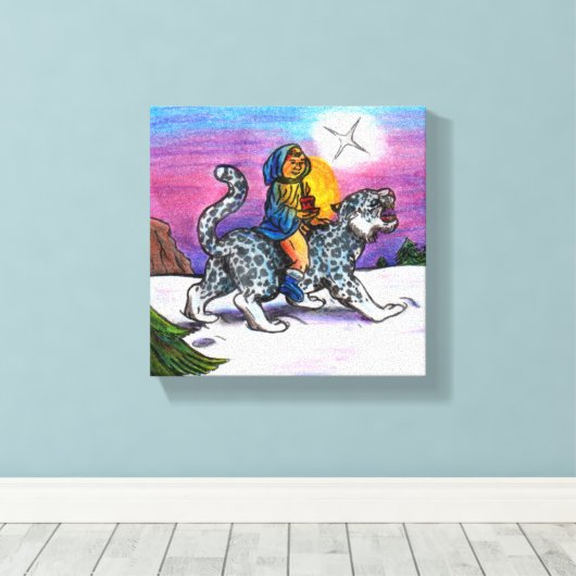 Het Light of Hope kerstfantasie-potloodkunstwerk Canvas Afdruk (Insitu (Houten vloer))