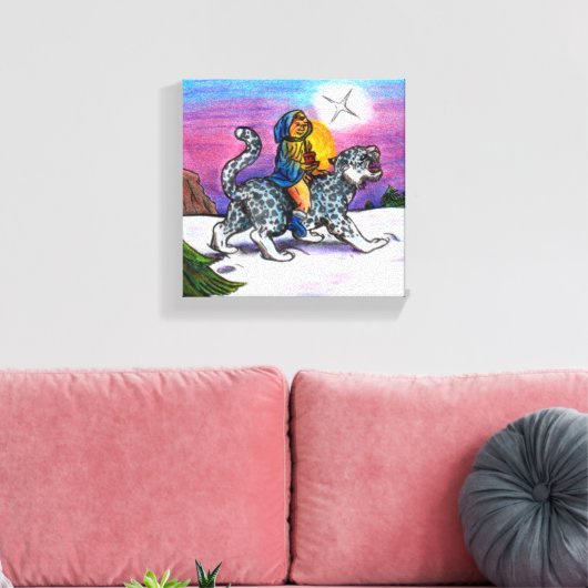 Het Light of Hope kerstfantasie-potloodkunstwerk Canvas Afdruk (Insitu (Woonkamer))