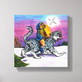 Het Light of Hope kerstfantasie-potloodkunstwerk Canvas Afdruk