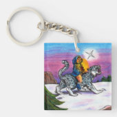 Het Light of Hope kerstfantasie-potloodkunstwerk Sleutelhanger (Voorkant)