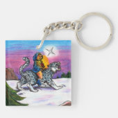 Het Light of Hope kerstfantasie-potloodkunstwerk Sleutelhanger (Achterkant)