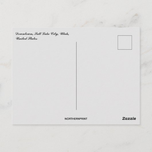 Het ligt in Salt Lake City Briefkaart (Achterkant)