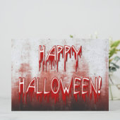 Het lijden van Happy Halloween Bloed Sined Invitat Kaart (Staand voorkant)