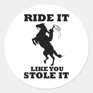 Het lijkt alsof je het cadeau voor paardenovervall ronde sticker