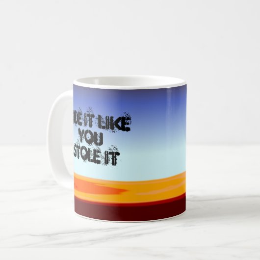 Het lijkt alsof je het tegenhoudt. koffiemok (Voorkant links)