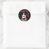 Het lijkt alsof je het tegenhoudt ronde sticker (Tas)