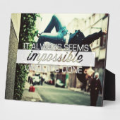 Het lijkt altijd onmogelijk - Motivatie prijsopgav Fotoplaat (Zijkant)