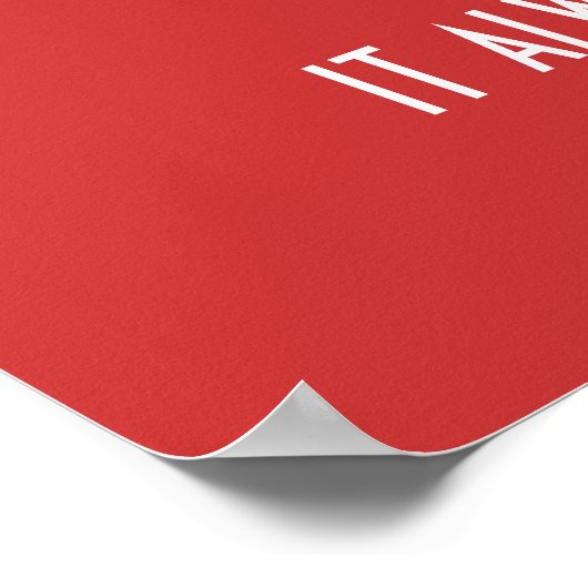 Het lijkt altijd onmogelijk tot het Slogan heeft g Poster (Hoek)