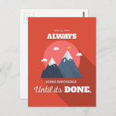 Het lijkt altijd onmogelijk totdat het gedaan is briefkaart (Voorkant / Achterkant)