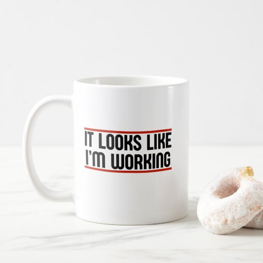 Het lijkt erop dat ik werk koffiemok (Met donut)