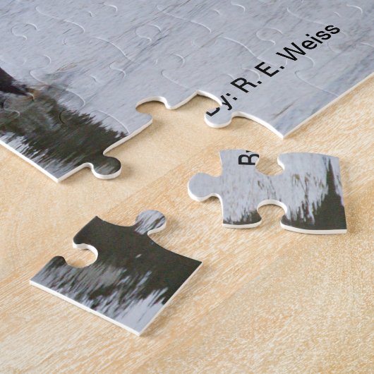 Het lijkt erop dat puzzels/adelaars op water lopen legpuzzel (Zijkant)