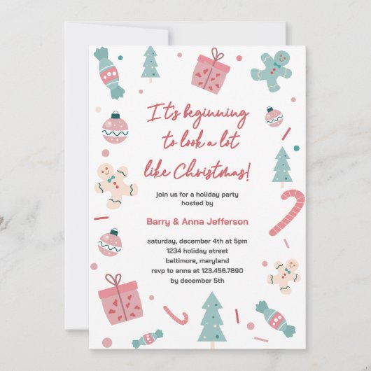 Het lijkt veel op kerstfeest. kaart (Voorkant)