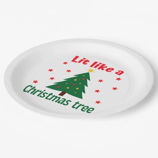 Het lijkt wel een kerstkerstkerstboom. papieren bordje (Gekanteld)