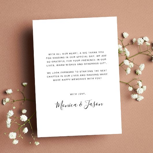 Het Lijst Elegant Script van het Berichten Foto Ar Bedankkaart